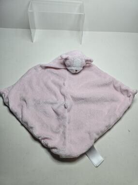 Angel Dear Bulldog Puppy Dog Pink Lovey Baby Security Blanket Plush Knot Corners